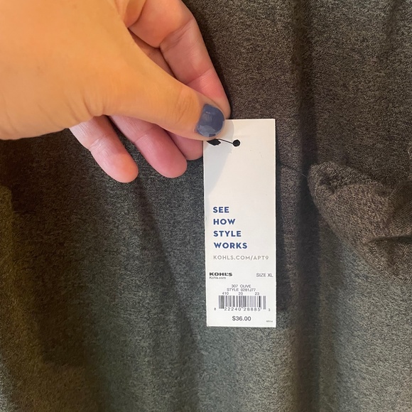 NWT Apt 9 Beautiful Olive Tunic size XL - Picture 2 of 3